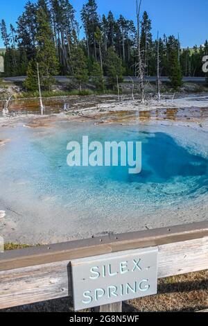 Yellowstone NP, WY, USA - 7. August 2020: The Silex Spring Stockfoto