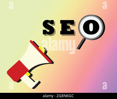 SEO Search Engine Optimierungskonzept für Ranking Verkehr auf Website, Internet-Technologie für Unternehmen Stock Vektor
