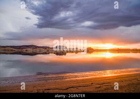 Lake Powell Arizona Landschaft und Sonnenuntergänge Stockfoto