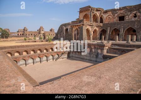 Schöne alte Architektur von Mandu Stockfoto