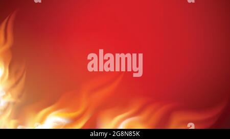 Brennendes Feuer Mit Flammenzungen Kopie Raum Vektor Stock Vektor
