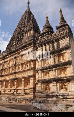 Maha Bodhi Phaya oder Mahabodhi Pagode pyay Tempel Chedi für burmesische Menschen reisen ausländische Reisende besuchen Respekt beten in Bagan oder Pagan Heritage an Stockfoto