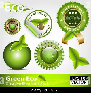Sammlung von ökologischen Produkten Design-Elemente Stock Vektor