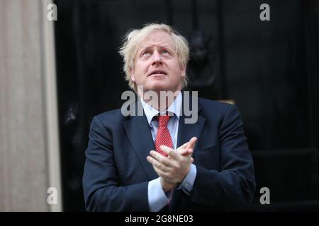 Datei-Foto vom 07/05/20 von Premierminister Boris Johnson, der zwei der ereignisreichsten Jahre in der modernen britischen Geschichte Premierminister war. Ausgabedatum: Donnerstag, 22. Juli 2021. Stockfoto