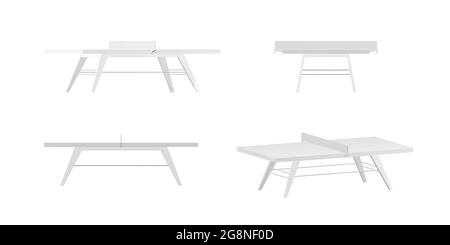 Tischtennis-Mockup isoliert auf weißem Hintergrund - 3d-Rendering Stockfoto