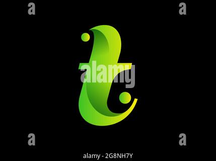 Grün-gelbe Verlaufsfarbe des Anfangsbuchstabens Stock Vektor