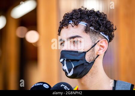 Taekwondo-Athlet Jaouad Achab, aufgenommen während einer Pressekonferenz im olympischen Dorf vor den Olympischen Spielen 2020 in Tokio, Japan, am Th Stockfoto