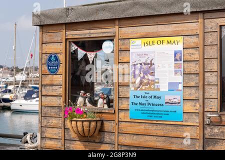 Isle of May Pleasure Cruises - das Kartenbüro der May Princess in Anstruther, Fife, Schottland, Großbritannien Stockfoto