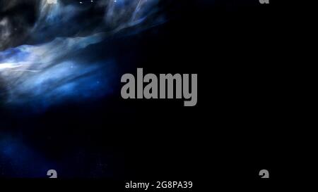 3d-Illustration Raumhintergrund mit Sternen und einem Nebel. Stockfoto