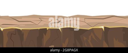 Die Bodenplattform ist nahtlos. Wildtiere. Lehm. Isoliert auf weißem Hintergrund. Cartoon-Stil. Flaches Design. Vektor Stock Vektor
