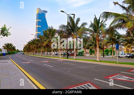 Jeddah Beach Saudi-Arabien April 30 2021 - Blick auf die corniche am Roten Meer Stockfoto