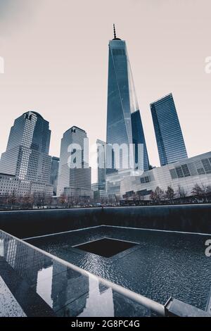 WTC Memorial Plaza, Manhattan, New York. Stockfoto