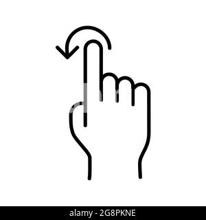 Wischen und scrollen Sie durch das flache Symbol. Piktogramm für Web. Linienhub. Isoliert auf weißem Hintergrund. Gliederungsvektor eps10 Stockfoto