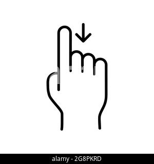 Wischen und scrollen Sie durch das flache Symbol. Piktogramm für Web. Linienhub. Isoliert auf weißem Hintergrund. Gliederungsvektor eps10 Stockfoto