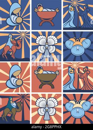 Weihnachtskrippe Stock Vektor