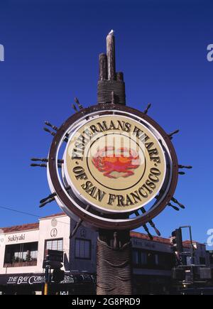 USA. Kalifornien. San Francisco. Schild Fisherman's Wharf. Stockfoto