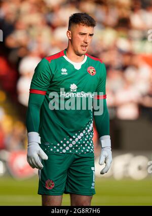 Walsall, England, 21. Juli 2021. Jack Rose von Walsall während des Vorsaison-Freundschaftsspiel im Banks's Stadium, Walsall. Bildnachweis sollte lauten: Andrew Yates / Sportimage Stockfoto