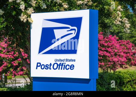 US Post Office Schild an der Snellville, Georgia, USPS Poststelle. (USA) Stockfoto