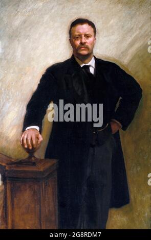 Theodore Roosevelt. Porträt des 26. Präsidenten der USA, Theodore Roosevelt (1858-1919) von John Singer Sargent, Öl auf Leinwand, 1903 Stockfoto