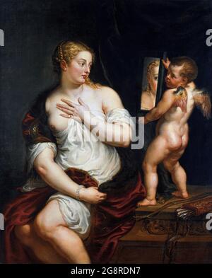 Venus und Amor von Peter Paul Rubens (1577-1640), Öl auf Leinwand, c. 1606-11 Stockfoto