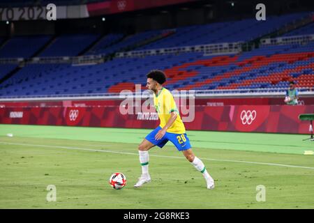 Kanagawa, Japan. Juli 2021. Claudinho (BRA) Fußball/Fußball : erste Runde der Männer, Gruppe D-Spiel zwischen Brasilien 4-2 Deutschland während der Olympischen Spiele in Tokio 2020 im Internationalen Stadion Yokohama in Kanagawa, Japan . Quelle: Naoki Nishimura/AFLO SPORT/Alamy Live News Stockfoto