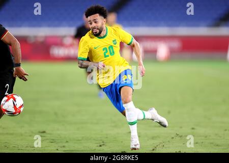 Kanagawa, Japan. Juli 2021. Claudinho (BRA) Fußball/Fußball : erste Runde der Männer, Gruppe D-Spiel zwischen Brasilien 4-2 Deutschland während der Olympischen Spiele in Tokio 2020 im Internationalen Stadion Yokohama in Kanagawa, Japan . Quelle: Naoki Nishimura/AFLO SPORT/Alamy Live News Stockfoto