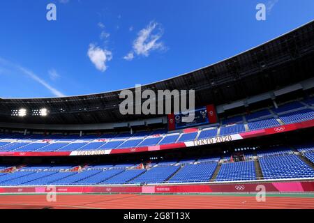 Kanagawa, Japan. 22. Juli 2021. Das Internationale Stadion Yokohama Fußball: Erste Runde der Männer Gruppe D während der Olympischen Spiele 2020 in Tokio im Internationalen Stadion Yokohama in Kanagawa, Japan. Quelle: Naoki Nishimura/AFLO SPORT/Alamy Live News Stockfoto