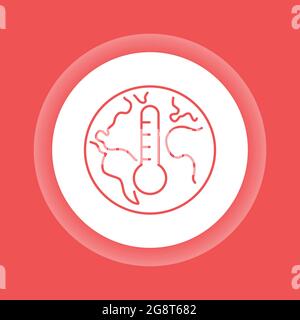 Symbol für die Klimaänderung-Farbschaltfläche. Umweltprobleme. Isoliertes Vektorelement. Skizzieren Sie das Piktogramm für Webseite, mobile App, Promo. Vektorgrafik. Stock Vektor