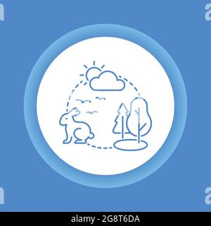 Symbol der Farbschaltfläche des Ökosystems. Nachhaltige Biodiversität und tierfreundliche Umwelt. Isoliertes Vektorelement. Skizzieren Sie das Piktogramm für die Webseite, mobil Stock Vektor
