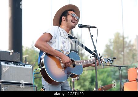 21. Juli 2021 - Raleigh, North Carolina; USA - der Musiker TRE BURT tritt live auf, während seine Tournee 2021 im Red hat Amphitheater in Raleigh Halt macht. Copyright 2021 Jason Moore. (Bild: © Jason Moore/ZUMA Press Wire) Stockfoto