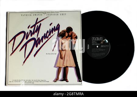 Dirty Dancing: Original-Soundtrack aus dem Vestron Motion Picture. Musikalbum auf Vinyl-Schallplatte. Albumcover Stockfoto