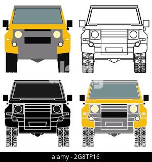 Beliebte Geländewagen 4x4 in Vorderansicht Stock Vektor