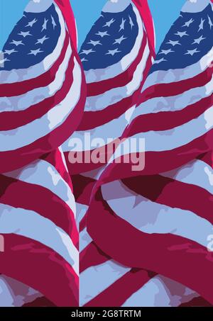 Vereinigte Staaten von Amerika Flaggenvektor Hintergrund. Stock Vektor