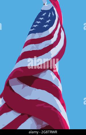 Vereinigte Staaten von Amerika Flaggenvektor Hintergrund. Stock Vektor