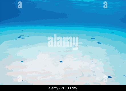 Unterwasservektor eines leeren Meeresbodens, Karibisches Meer, St. Thomas, amerikanische Jungferninseln. Stock Vektor