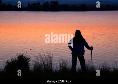 Helena Valley Reservoir Dawn, Helena Valley Reservoir Fishing Access Site, Montana Stockfoto