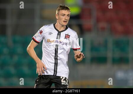 Dublin, Irland. Juli 2021. Daniel Kelly von Dundalk während der zweiten Qualifikationsrunde der UEFA Europa Conference League, 1. Beinspiel zwischen dem FC Dundalk und dem FC Levadia Tallinn am 22. Juli 2021 im Tallaght Stadium in Dublin, Irland (Foto: Andrew SURMA/SIPA USA). Quelle: SIPA USA/Alamy Live News Stockfoto