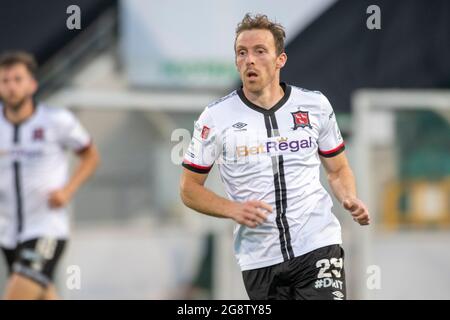 Dublin, Irland. Juli 2021. David McMillan von Dundalk während der zweiten Qualifikationsrunde der UEFA Europa Conference League, 1. Beinspiel zwischen dem FC Dundalk und dem FC Levadia Tallinn am 22. Juli 2021 im Tallaght Stadium in Dublin, Irland (Foto: Andrew SURMA/SIPA USA). Quelle: SIPA USA/Alamy Live News Stockfoto