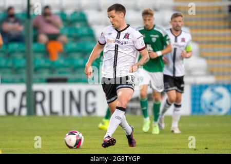 Dublin, Irland. Juli 2021. Patrick McEleney von Dundalk während der zweiten Qualifikationsrunde der UEFA Europa Conference League, 1. Beinspiel zwischen dem FC Dundalk und dem FC Levadia Tallinn am 22. Juli 2021 im Tallaght Stadium in Dublin, Irland (Foto: Andrew SURMA/SIPA USA). Quelle: SIPA USA/Alamy Live News Stockfoto