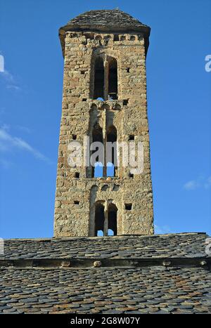 Romanische Kirche von Sant Miguel de Engolasters in Escaldes Engordany des Fürstentums Andorra Stockfoto