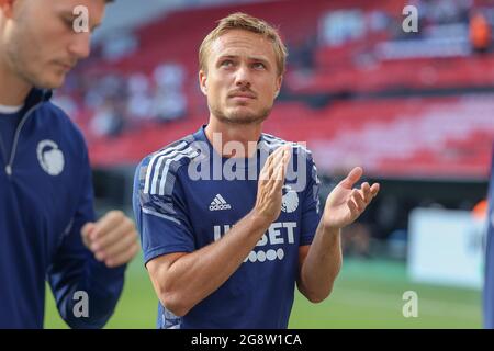 Kopenhagen, Dänemark. Juli 2021. Pierre Bengtsson vom FC Kopenhagen vor dem Qualifikationsspiel der UEFA Europa Conference League zwischen dem FC Kopenhagen und Torpedo Zhodino im Kopenhagener Park. (Foto: Gonzales Photo/Alamy Live News Stockfoto