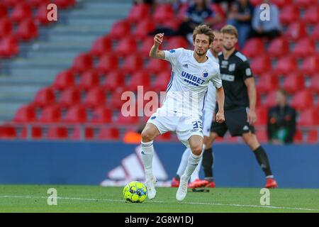 Kopenhagen, Dänemark. Juli 2021. Rasmus Falk (33) vom FC Kopenhagen beim Qualifikationsspiel der UEFA Europa Conference League zwischen dem FC Kopenhagen und Torpedo Zhodino im Kopenhagener Park. (Foto: Gonzales Photo/Alamy Live News Stockfoto