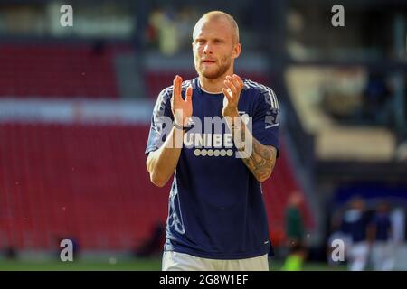 Kopenhagen, Dänemark. Juli 2021. Nicolai Boilesen vom FC Kopenhagen vor dem Qualifikationsspiel der UEFA Europa Conference League zwischen dem FC Kopenhagen und Torpedo Zhodino im Kopenhagener Park. (Foto: Gonzales Photo/Alamy Live News Stockfoto