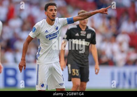 Kopenhagen, Dänemark. Juli 2021. Carlos Zeca (10) vom FC Kopenhagen beim Qualifikationsspiel der UEFA Europa Conference League zwischen dem FC Kopenhagen und Torpedo Zhodino im Park in Kopenhagen. (Foto: Gonzales Photo/Alamy Live News Stockfoto