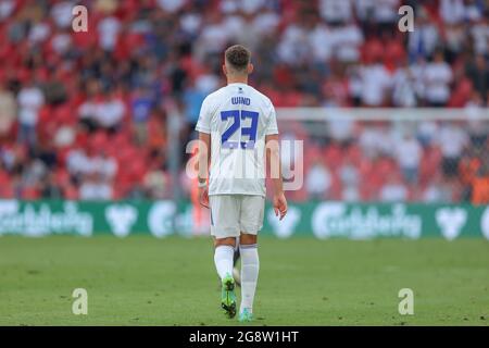 Kopenhagen, Dänemark. Juli 2021. Jonas Wind (23) vom FC Kopenhagen beim Qualifikationsspiel der UEFA Europa Conference League zwischen dem FC Kopenhagen und Torpedo Zhodino im Kopenhagener Park. (Foto: Gonzales Photo/Alamy Live News Stockfoto