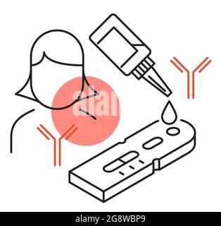 COVID-19 - Quick Antigen Testing - Illustration als eps 10 Datei. Stock Vektor