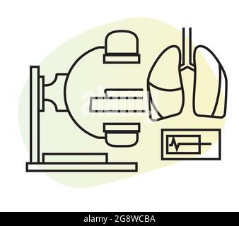 Covid-19-Tests - CT-Scan - Human Lungs HRCT - Illustration als EPS 10-Datei Stock Vektor