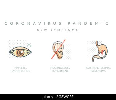 Coronavirus - covid-19 - Neue Symptome - Symbol als EPS 10-Datei Stock Vektor