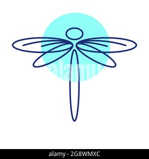 Minimalistisches, elegantes Design mit dem Logo der „lite Art“-Stil der „lite“-Flügel Stockfoto