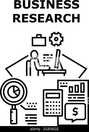 Business Research Report Vektor Konzeptfarbe Stock Vektor